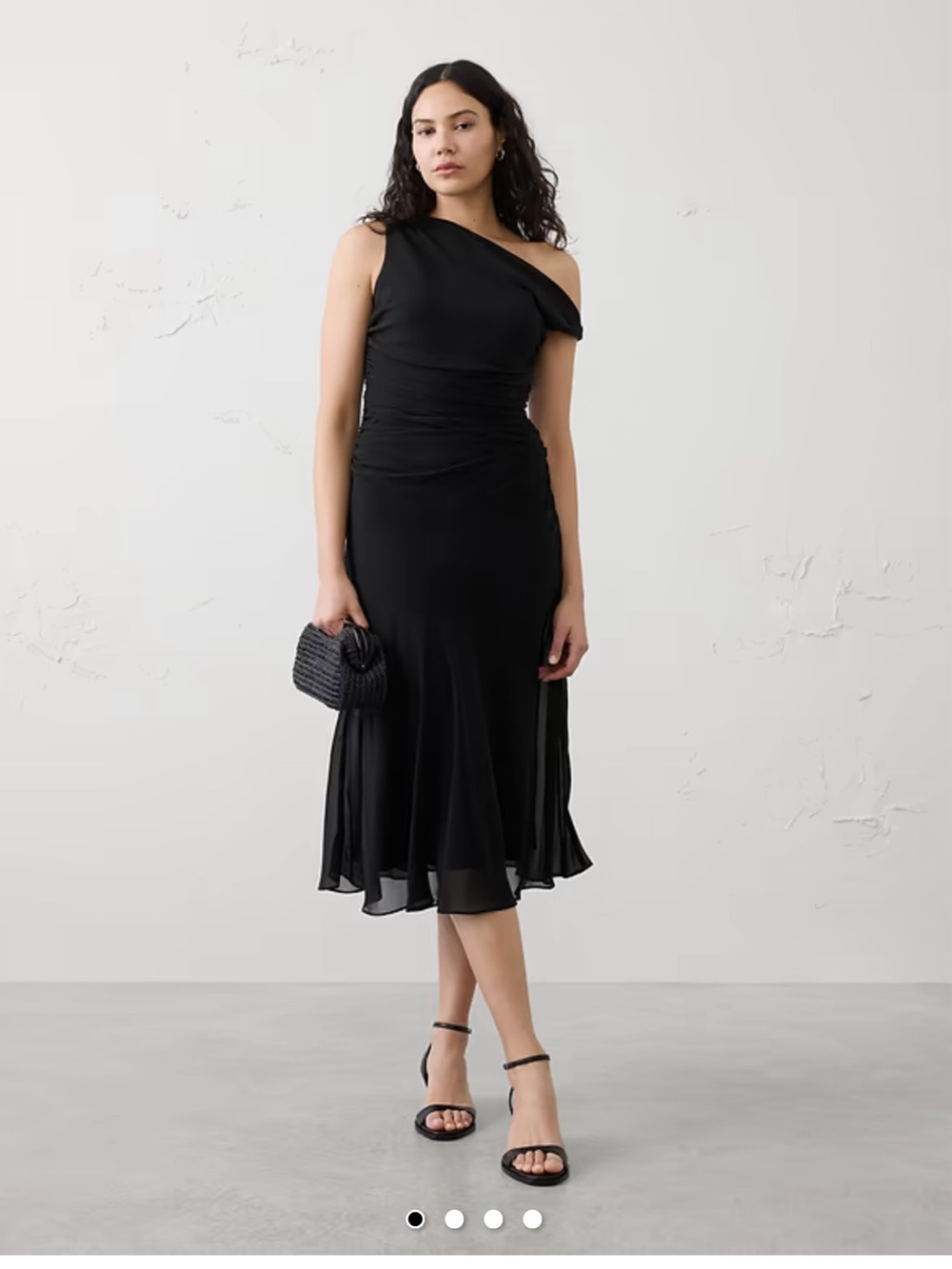 Banana Republic Factory ASYMMETRICAL SIDE-RUCHED MIDI DRESS